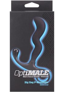 OptiMALE Zig Zag Silicone Prostate Massager - Black
