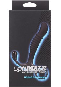 OptiMALE Ribbed Silicone Prostate Massager - Black
