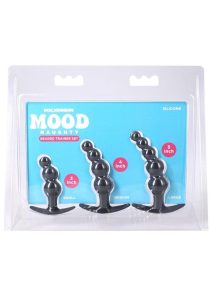 Mood Naughty Beaded Trainer Silicone Anal Plug (3 Piece Set) - Black