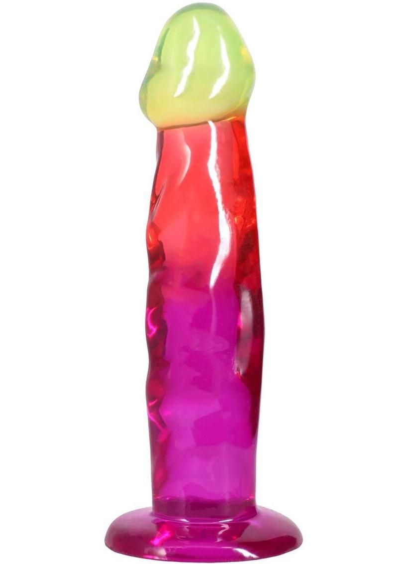 Crystal Jellies Dildo 7.5in - Rainbow