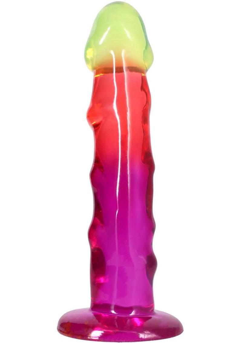 Crystal Jellies Dildo 7.5in - Rainbow - Image 3