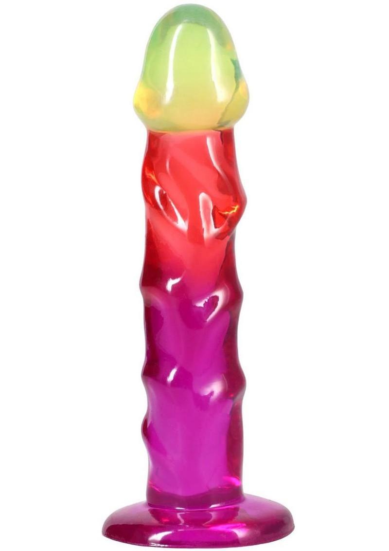 Crystal Jellies Dildo 7.5in - Rainbow - Image 4