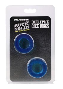 Rock Solid Double Pack Cock Rings - Blue