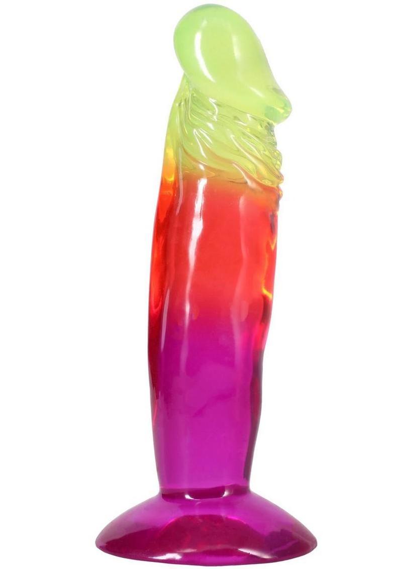 Crystal Jellies Dildo 6.5in - Rainbow - Image 3