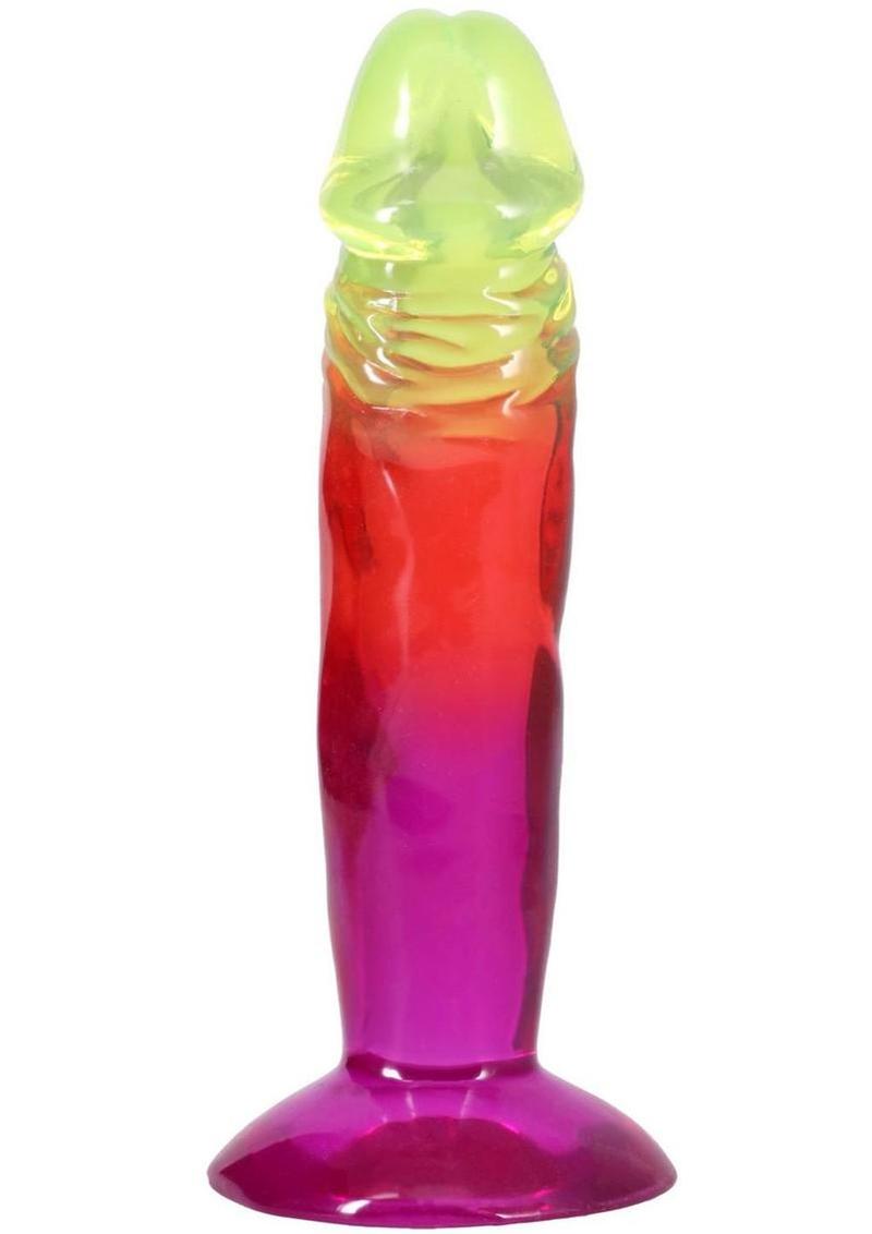 Crystal Jellies Dildo 6.5in - Rainbow - Image 4