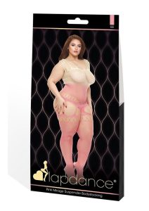 Lapdance Lingerie Pink Mirage Suspender Bodystocking - Queen Size