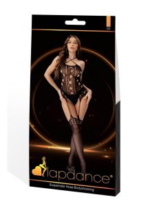 Lapdance Lingerie Suspender Hose Bodystocking - OS - Black