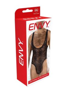 Envy Menswear Nocturnal Bloom Bodysuit - OS - Black