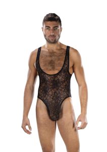 Envy Menswear Nocturnal Bloom Bodysuit - OS - Black