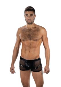 Envy Menswear Sheer Command Buckle Boxer Briefs - OS - Black
