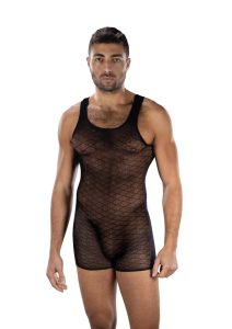 Envy Menswear Diamond Knight Romper - OS - Black