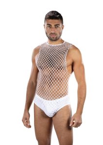 Envy Menswear Full Effect Fishnet (2 Piece) - OS - White