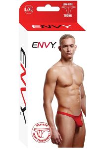 Envy Menswear Low Rise Thong - Large/XLarge - Red