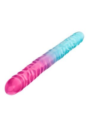 B Yours Candy Papi Double Dildo 17.75in - Multicolor