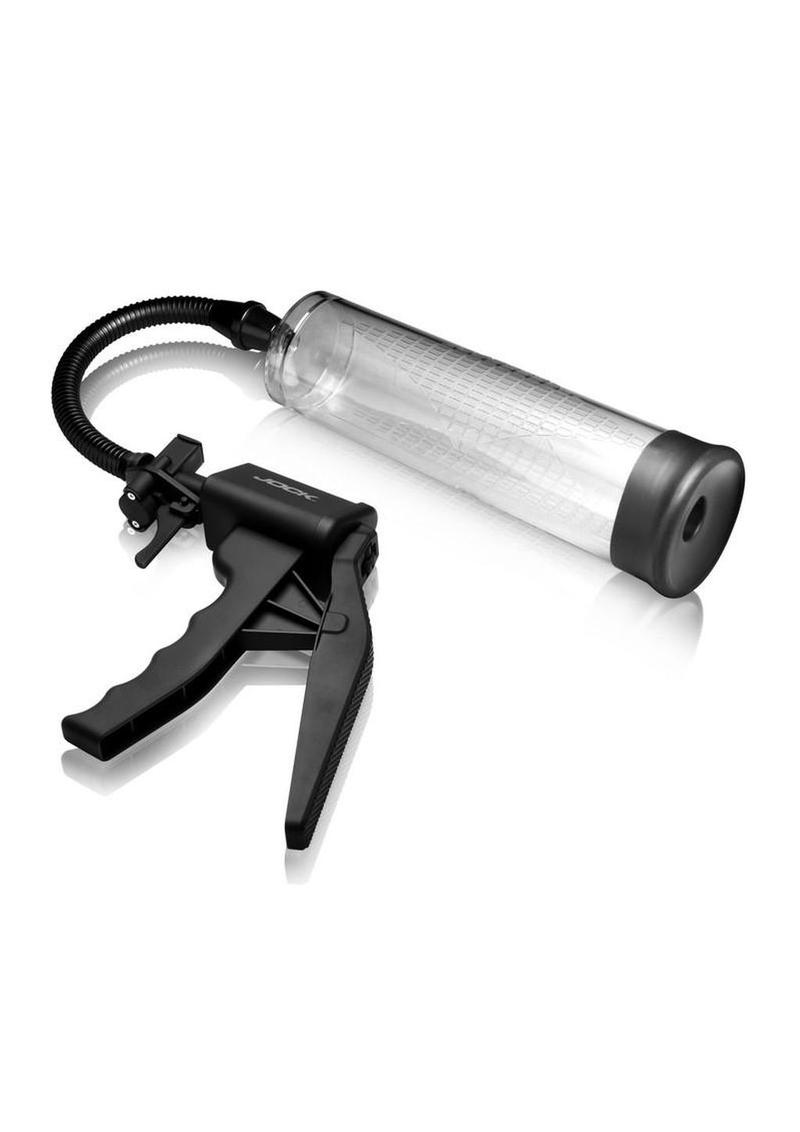Jock Amp Up Penis Pump with Trigger Handle - Black/Clear - Image 3