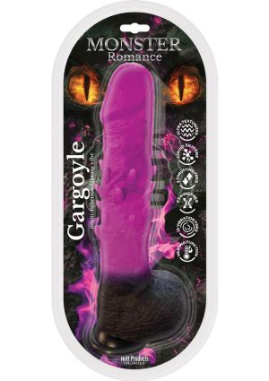 Monster Romance Gargoyle Heating Thrusting Rechargeable Silicone Dildo - Pink/Black