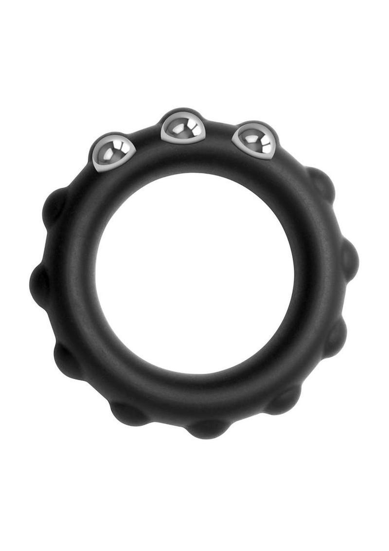 Jock Weighted Silicone Cock Ring Set - Black and Red - Image 4