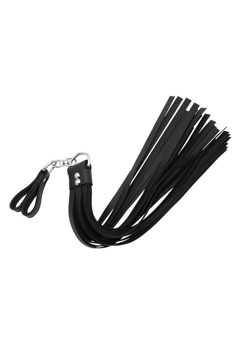 Leather Two Finger Flogger - Black - Image 3
