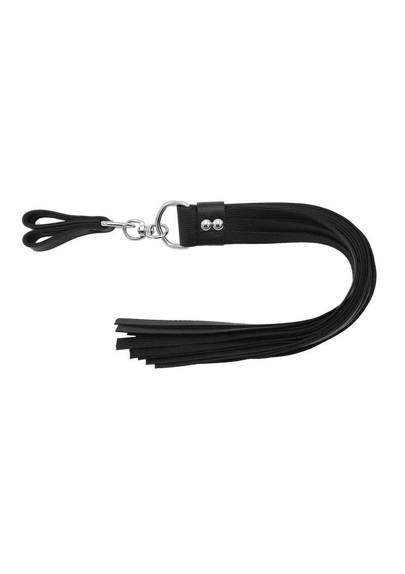 Leather Two Finger Flogger - Black - Image 4