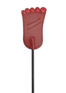 Rouge Foot Leather Riding Crop - Red/Black