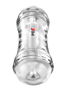 PDX Extreme Wet Pussies Super Flip-A-Pussy Over Self-Lubricating Stroker - Pussy/Ass - Frost/Clear