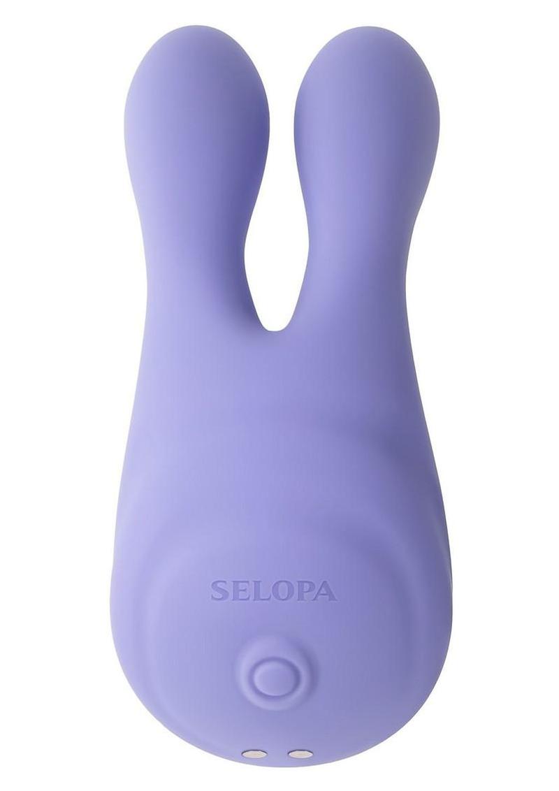 Selopa Handsy Rechargeable Silicone Palm Vibrator - Blue - Image 3