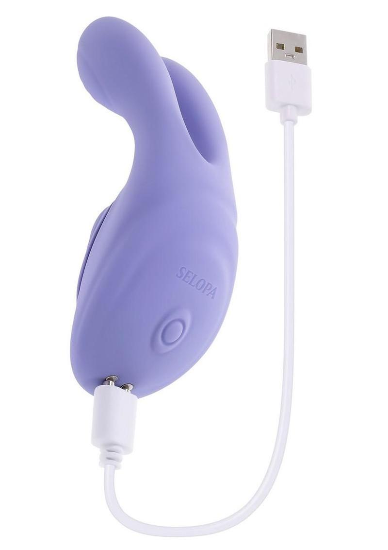 Selopa Handsy Rechargeable Silicone Palm Vibrator - Blue - Image 4