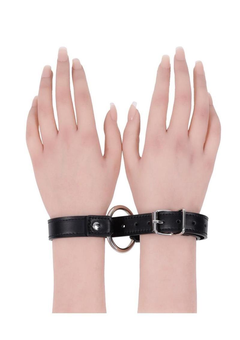 Sex and Mischief Shadow Convertible Cuffs - Black/Silver - Image 3