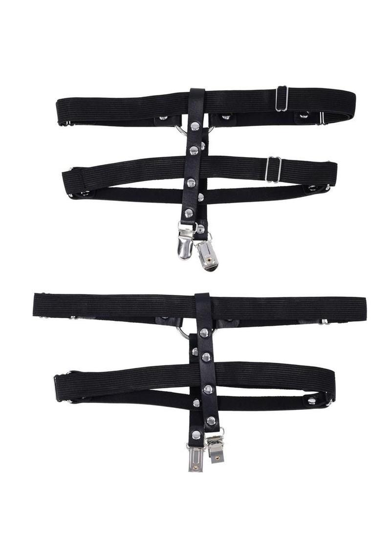Sex and Mischief Shadow Garters - Black/Silver - Image 4