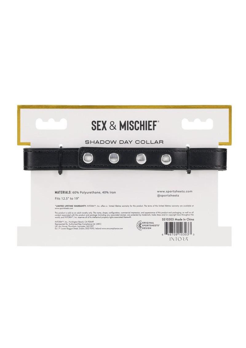 Sex and Mischief Shadow Day Collar - Black/Silver - Image 3