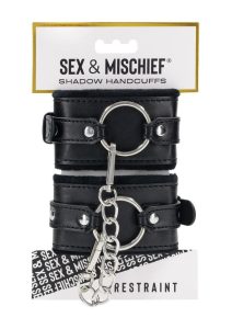 Sex and Mischief Shadow Handcuffs - Black/Silver