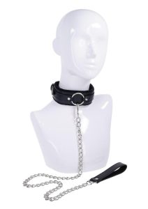 Sex and Mischief Shadow Collar and Leash -  Black/Silver