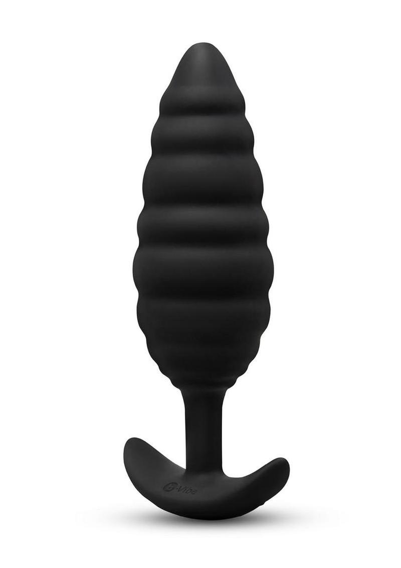B-Vibe Twist Texture Silicone Plug - Black - Image 3