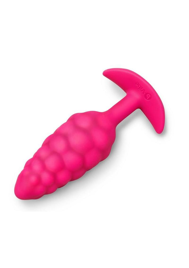 B-Vibe Bump Textured Silicone Plug - Pink - Image 3