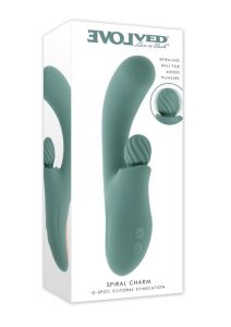 Spiral Charm Rechargeable Silicone Clitoral Stimulator - Green