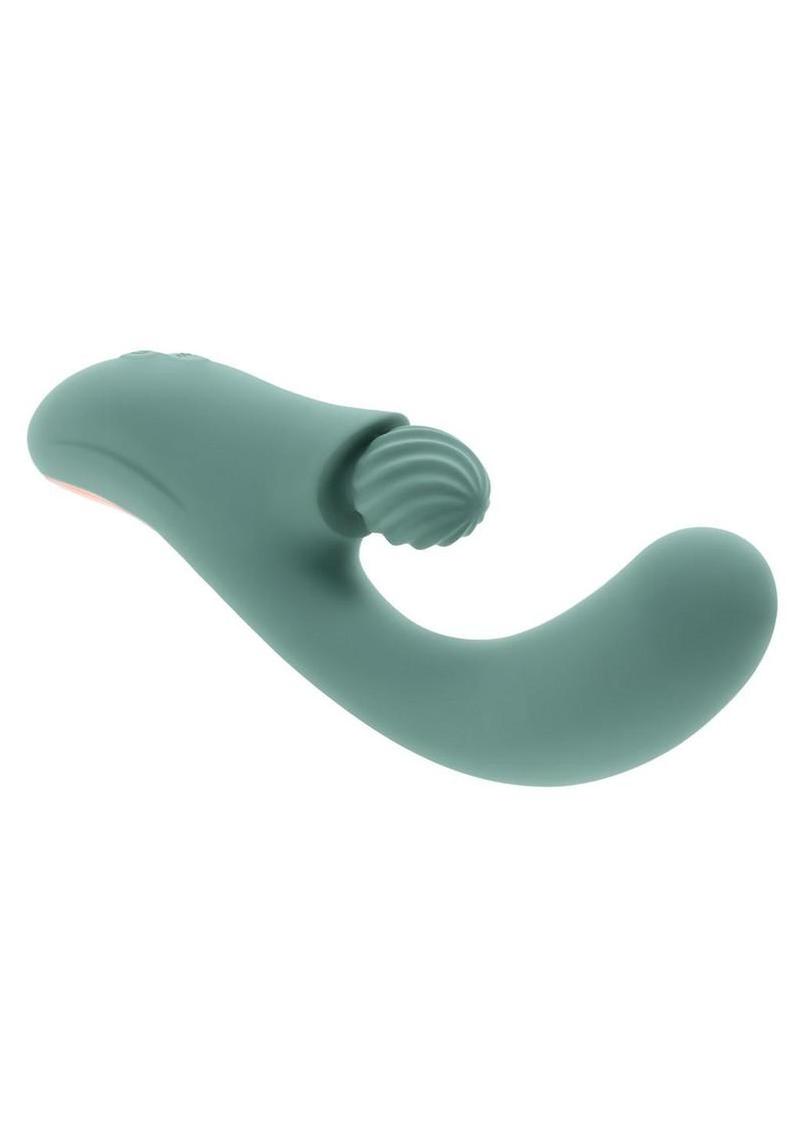 Spiral Charm Rechargeable Silicone Clitoral Stimulator - Green - Image 3