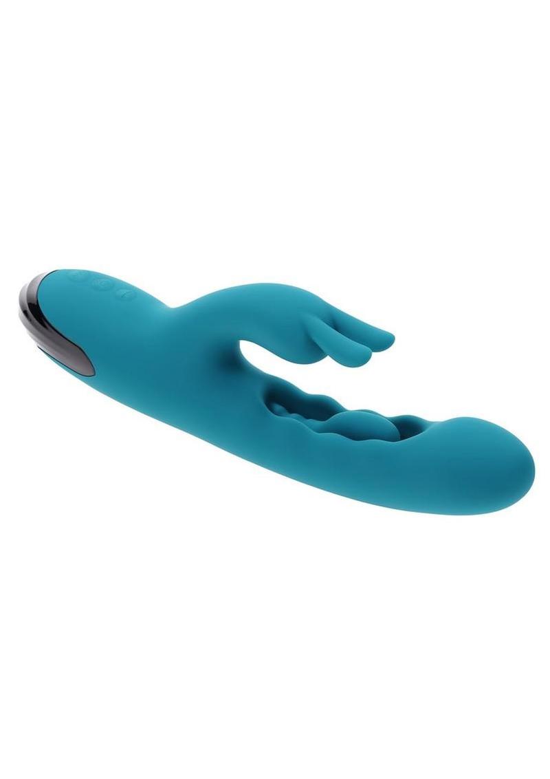 Bunny Tapper Rechargeable Silicone Tapping Rabbit Vibrator - Blue - Image 3