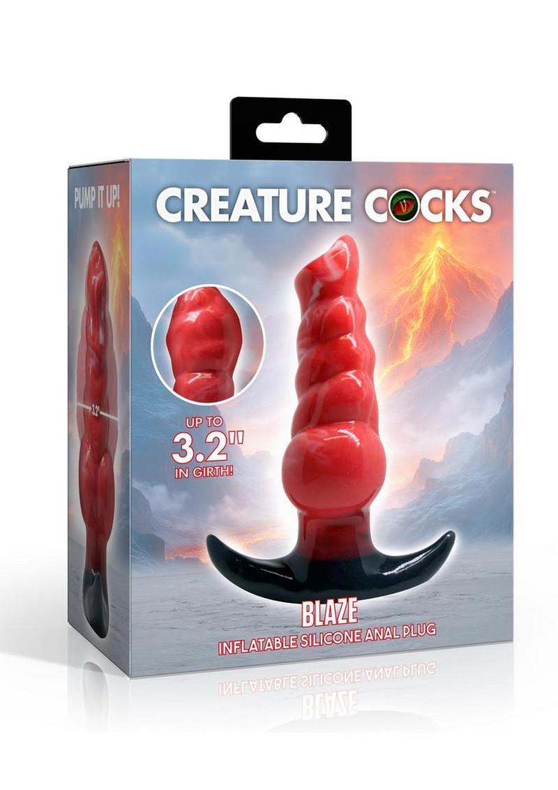 Creature Cocks Blaze Inflatable Silicone Anal Plug - Red/Black
