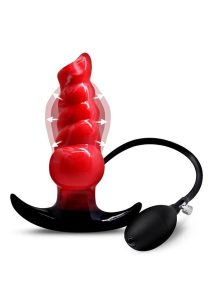 Creature Cocks Blaze Inflatable Silicone Anal Plug - Red/Black