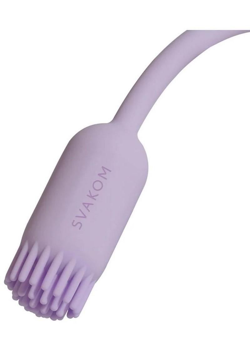 Svakom Plume Rechargeable Silicone Dual Vibrator - Purple - Image 3