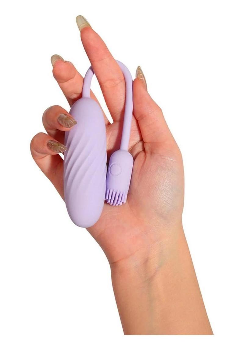 Svakom Plume Rechargeable Silicone Dual Vibrator - Purple - Image 4
