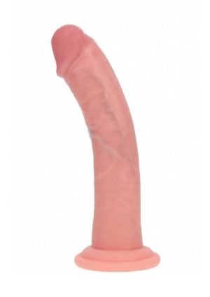 RealRock Dual Layered Silicone Curved Realistic Dildo with Suction Cup 7in - Vanilla