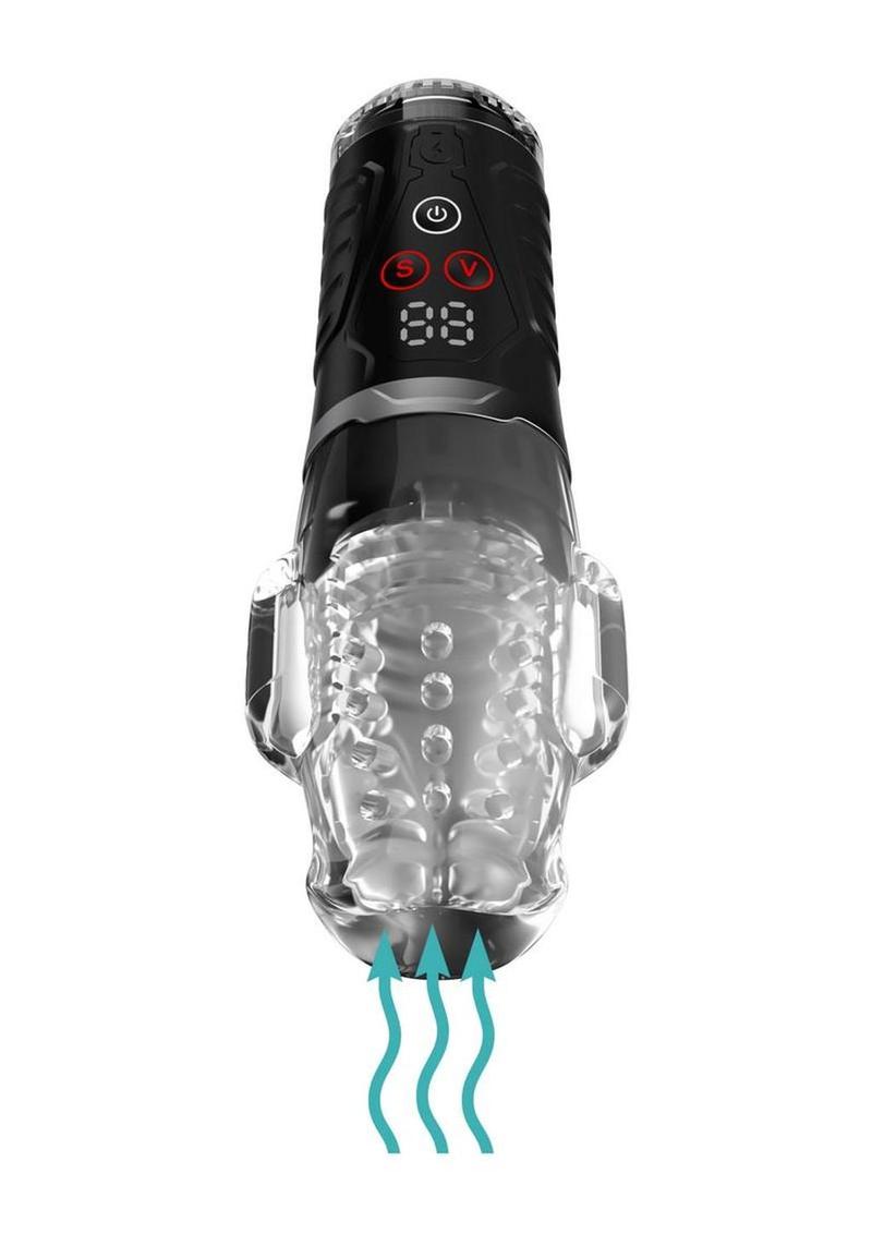 PDX Elite Ultra Milker Pro Rechargeable Masturbator - Clear/Black - Image 3