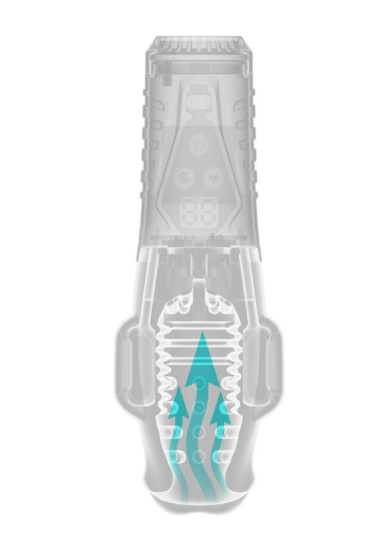 PDX Elite Ultra Milker Pro Rechargeable Masturbator - Clear/Black - Image 4