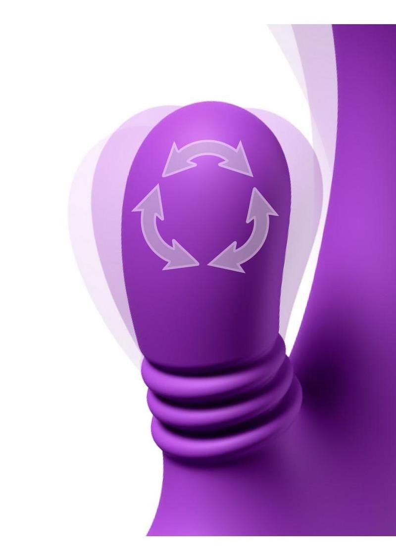 Fantasy for Her IntiMotion G-Pro Rechargeable Silicone Rabbit Vibrator with Clitoral Stimulator - Purple - Image 3