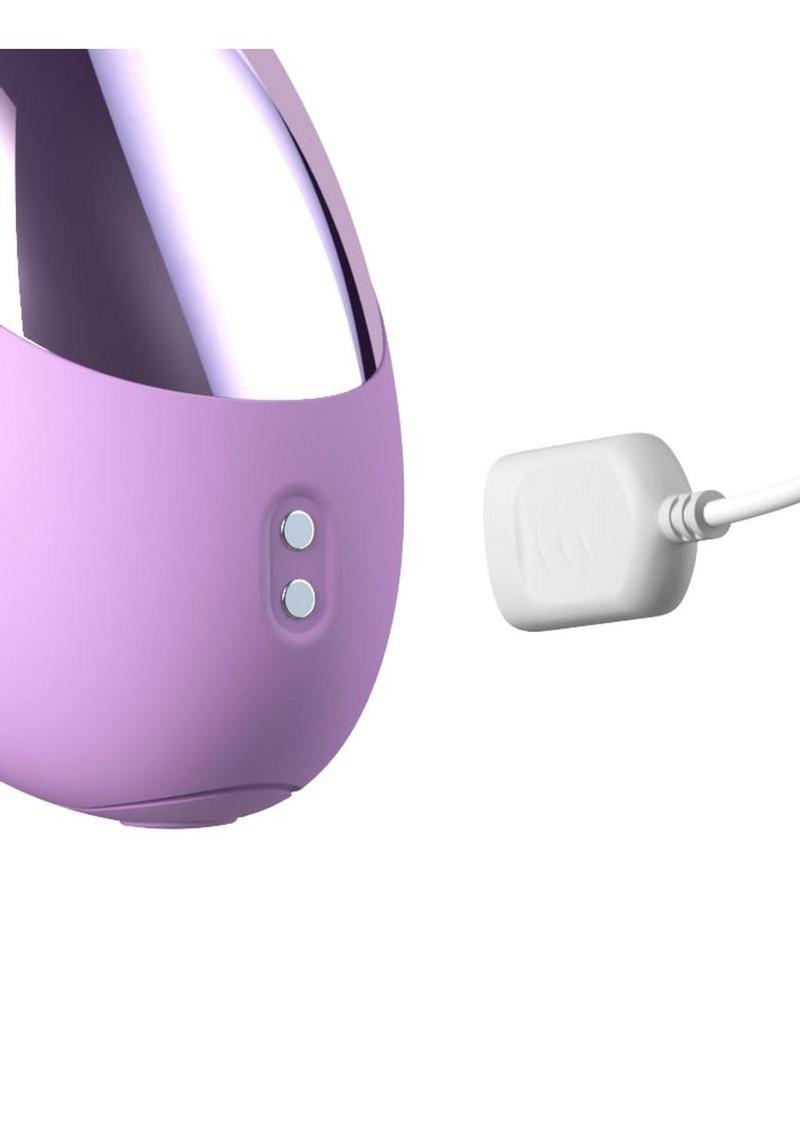 Fantasy for Her IntiMotion Flutter Pro Rechargeable Silicone Rabbit Vibrator with Clitoral Stimulator - Purple - Image 3