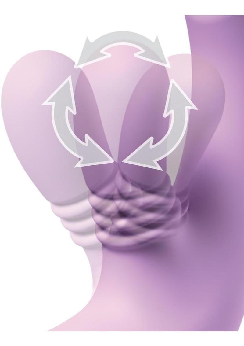 Fantasy for Her IntiMotion Flutter Pro Rechargeable Silicone Rabbit Vibrator with Clitoral Stimulator - Purple - Image 4
