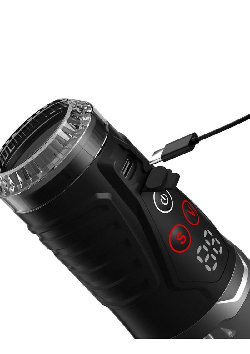 PDX Elite Rechargeable Mega-Bator Pro Masturbator - Clear/Black - Image 4