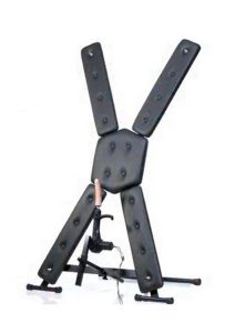Master Series St. Andrew`s Cross with Sex Machine - Black/Vanilla