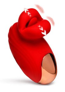 Lickgasm Mini Kisses Kissing and Vibrating Rechargeable Silicone Clitoral Stimulator - Red